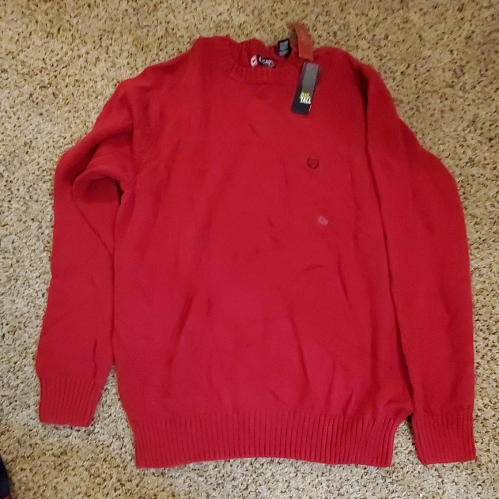 Chaps Big and Tall Crew neck Sweater XLT, red